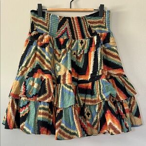 Vintage‎ Lauren by Ralph Lauren Southwestern Tiered Ruffle Layer Skirt Size 8